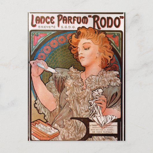 Lance parfum Rodo van Alphonse Mucha Briefkaart (Voorkant)