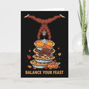 Lance Uw Feest Grappige Thanksgiving Bigfoot Yoga Kaart