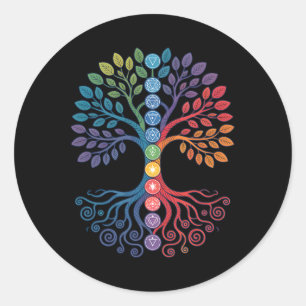 Lanced Realms Heilige Geometrie Boom Mandala Chakr Ronde Sticker