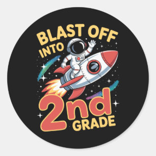 Lanceer in de 2e klas ruimte terug naar school Sec Ronde Sticker