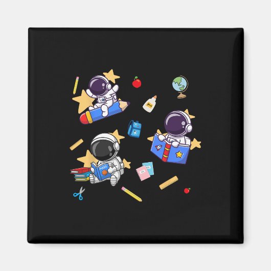 Lanceer naar leren Terug naar school astronaut Magneet (Voorkant)