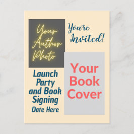 Lanceer Party Invitation Briefkaart met Boek Hoesj