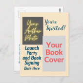 Lanceer Party Invitation Briefkaart met Boek Hoesj (Voorkant / Achterkant)