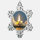 Lanceerplatform Cape Canaveral Florida Tin Sneeuwvlok Ornament (Rechts)