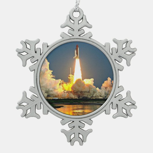 Lanceerplatform Cape Canaveral Florida Tin Sneeuwvlok Ornament (Voorkant)