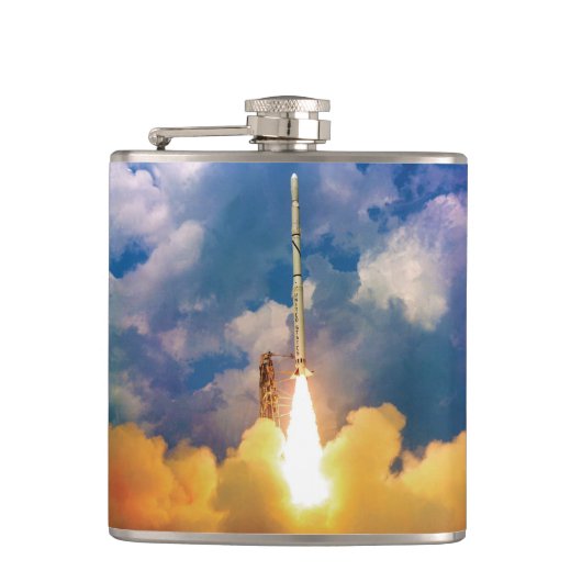 Lanceerstart NASA Scout-raket Heupfles (Voorkant)