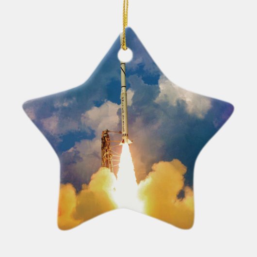 Lanceerstart NASA Scout-raket Keramisch Ornament (Voorkant)
