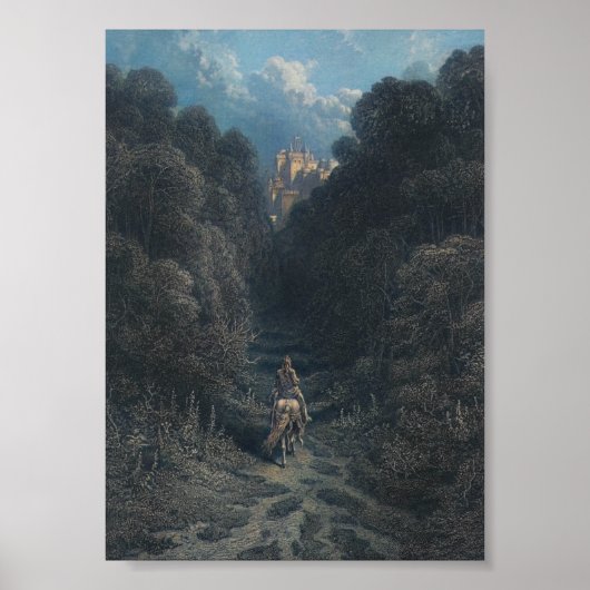 Lancelot die het kasteel van Astolat nadert Poster (Voorkant)