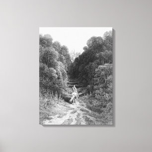 Lancelot nadert het kasteel in Astolat Canvas Afdruk