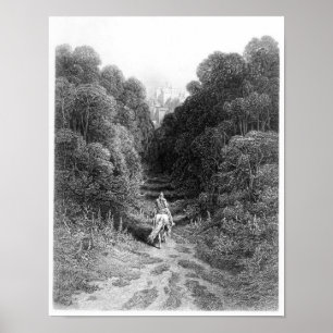 Lancelot nadert het kasteel in Astolat Poster