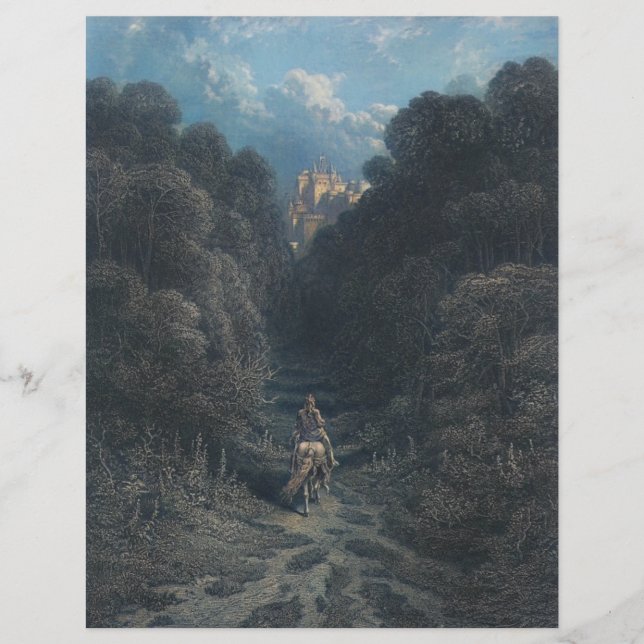 Lancelot nadert het kasteel van Astolat Paper (Voorkant)