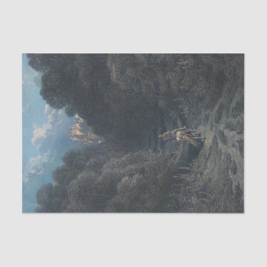 Lancelot nadert kasteel Astolat Tissuepapier (Voorkant)