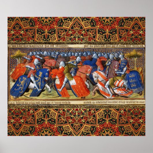 Lancelot van het meer in het toernooi van Camelot Poster (Voorkant)