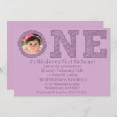 Lancer de Big One Foto First Birthday Party Kaart (Voorkant / Achterkant)