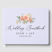 Lancer Floral Sophisticated Elegant Guest Book Gastenboek (Voorkant)