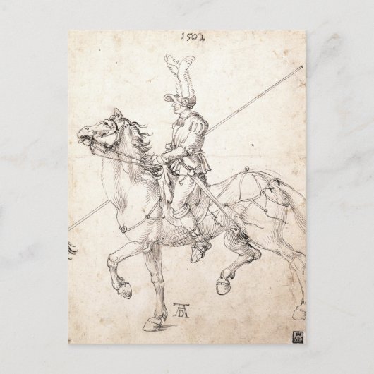 Lancer op Horseback van Albrecht Durer Briefkaart (Voorkant)