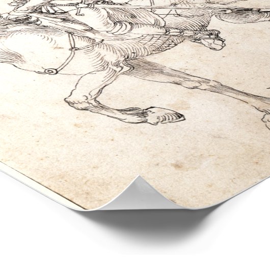 Lancer op Horseback van Albrecht Durer Poster (Hoek)