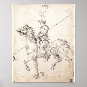 Lancer op Horseback van Albrecht Durer Poster