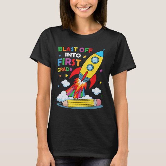 Lancering in de 1e klas eerste schooldag t-shirt (Voorkant)