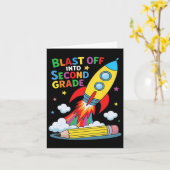 Lancering in de tweede klas eerste schooldag  kaart (Gele Bloem)