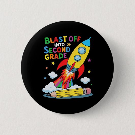 Lancering in de tweede klas eerste schooldag  ronde button 5,7 cm (Voorkant)