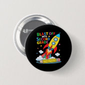 Lancering in de tweede klas eerste schooldag  ronde button 5,7 cm (Voorkant /achterkant)