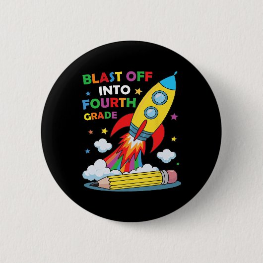 Lancering in de vierde klas eerste schooldag ronde button 5,7 cm (Voorkant)