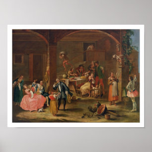 Lancering in het land (olie op doek) poster