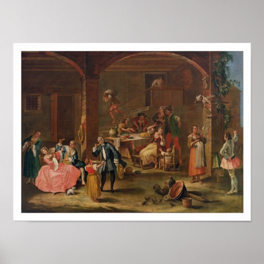 Lancering in het land (olie op doek) poster (Voorkant)