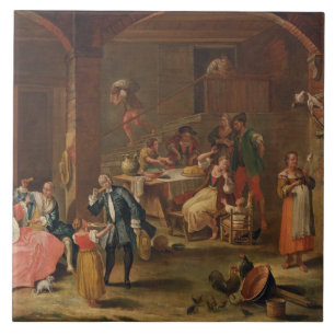 Lancering in het land (olie op doek) tegeltje