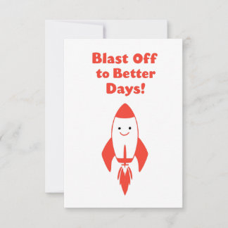 Lancering naar Beter Dagen! – Grappige Raket Aanmo Kaart