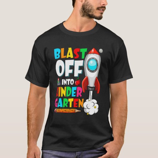 Lancering naar de kleuterschool eerste dag terug n t-shirt (Voorkant)