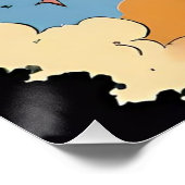 Lancering ruimteraket retro Glossy Poster (Hoek)