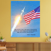 Lancering van Apollo 11 met Amerikaanse vlag Canvas Afdruk (Insitu (Woonkamer))