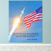 Lancering van Apollo 11 met Amerikaanse vlag Canvas Afdruk (Insitu (Houten vloer))