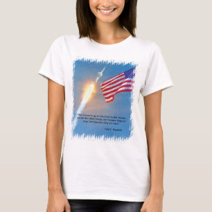 Lancering van Apollo 11 met Amerikaanse vlag T-shirt