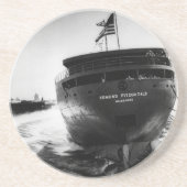 Lancering van de Edmund Fitzgerald 1958 Zandsteen Onderzetter (Voorkant)