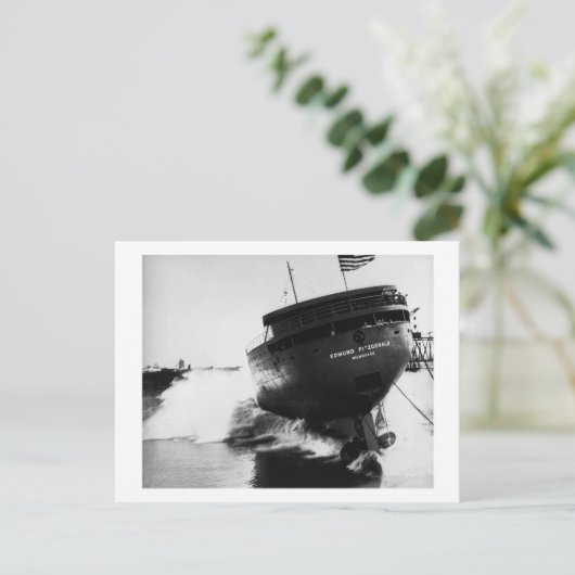Lancering van de Edmund Fitzgerald 6-8-1958 (#2) Briefkaart (Staand voorkant)