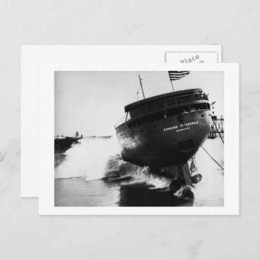 Lancering van de Edmund Fitzgerald 6-8-1958 (#2) Briefkaart (Voorkant / Achterkant)
