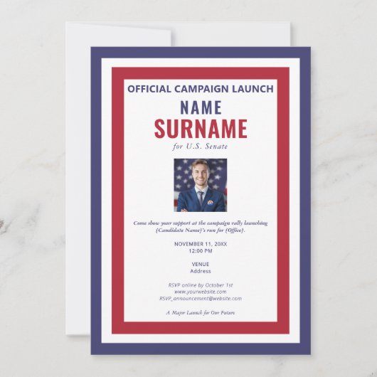 lancering van de manifestatie van politieke kandid kaart (Voorkant)