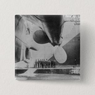 Lancering van de Titanic Vierkante Button 5,1 Cm