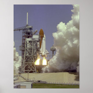 Lancering van Space Shuttle Challenger (STS-6) Poster