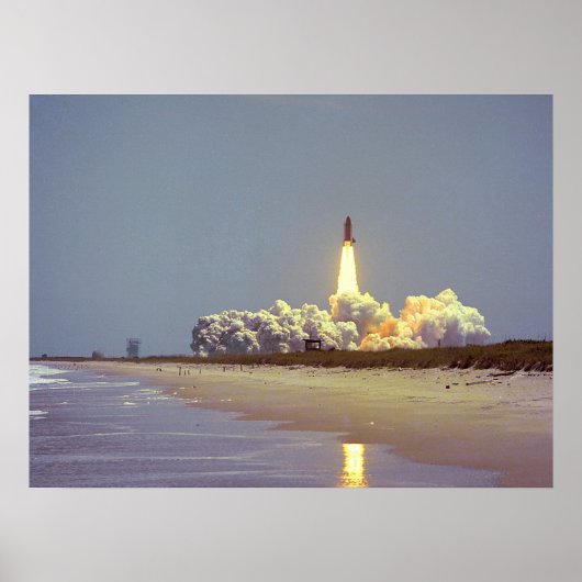 Lancering van Space Shuttle Challenger (STS-6) Poster (Voorkant)