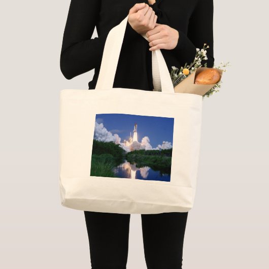 Lancering van Space Shuttle Grote Tote Bag (Voorkant (product))