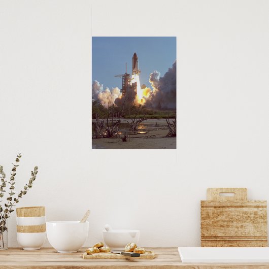 Lancering van Spaceshuttle Discovery (STS-41D) Poster (Keuken)