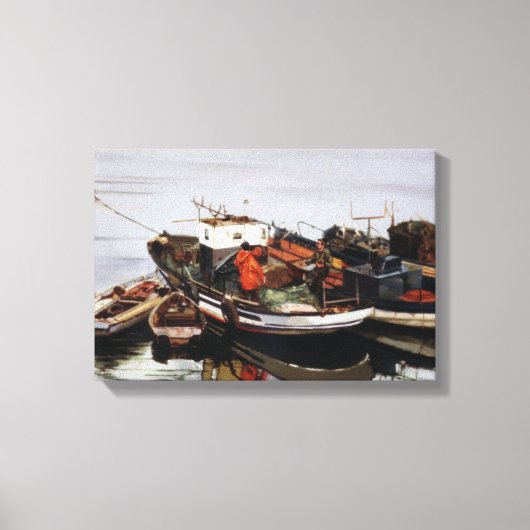 Lanchas de pesca/Fishing boats Canvas Afdruk (Voorkant)