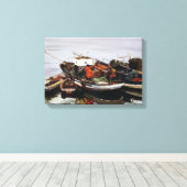 Lanchas de pesca/Fishing boats Canvas Afdruk (Insitu (Houten vloer))