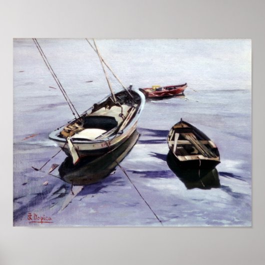 Lanchas en La Dársena (A Coruña) Poster (Voorkant)