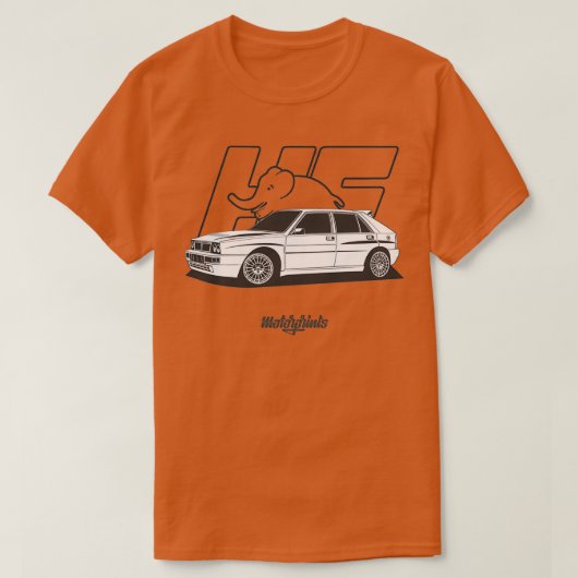 Lancia Delta HF Integrale Evo 2 zwart wit T-shirt (Design voorkant)