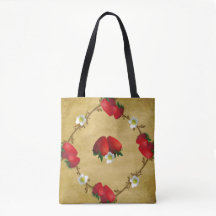 Land Aardbeien Overal Print Canvas tas